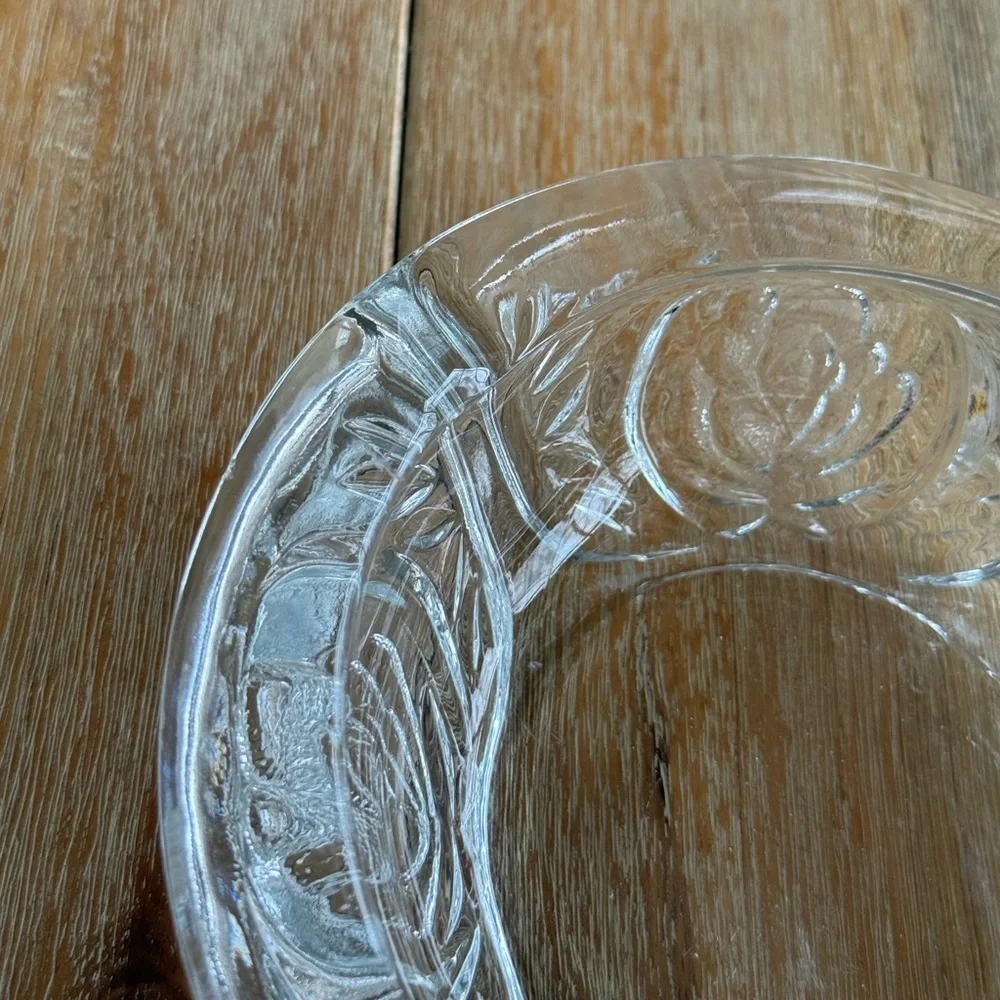 Vintage Clear Glass Ashtray 5”